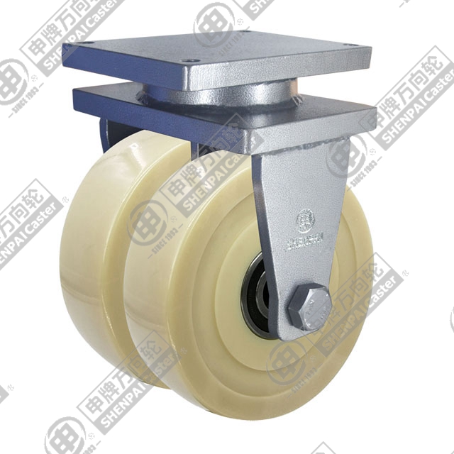 6" Top Plate Fixed Caster, MC Nylon Wheel