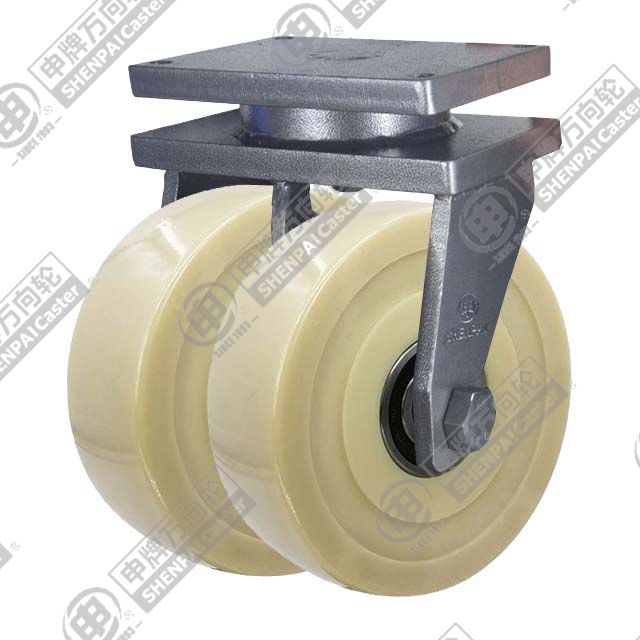 14" Top Plate Swivel Caster, MC Nylon Wheel