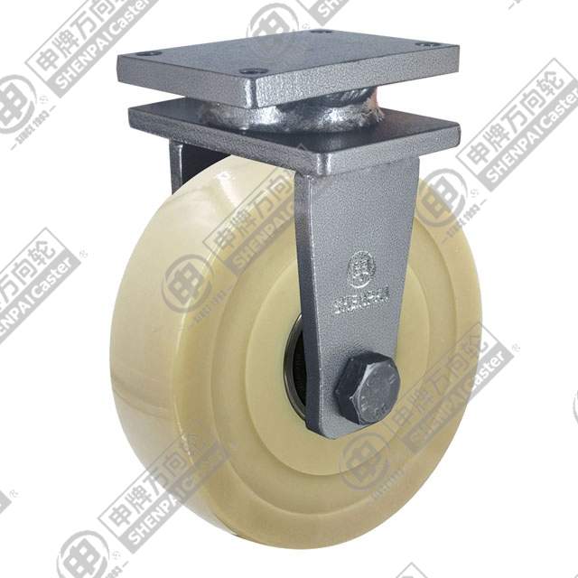 10" Top Plate Fixed Caster, MC Nylon Wheel