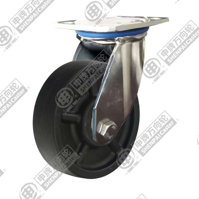 4" Top Plate Swivel Caster, Stainless Steel Frame, High Temperature Nylon Wheel