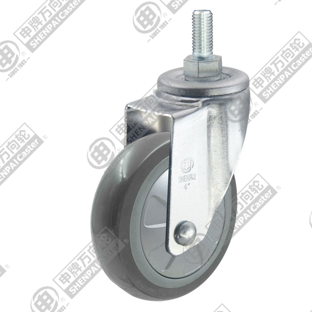 3" Threaded Stem Swivel Caster, Plastic-core Polyurethane Wheel, M12*25