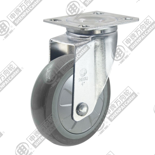 3" Top Plate Swivel Caster, Plastic-core Polyurethane Wheel