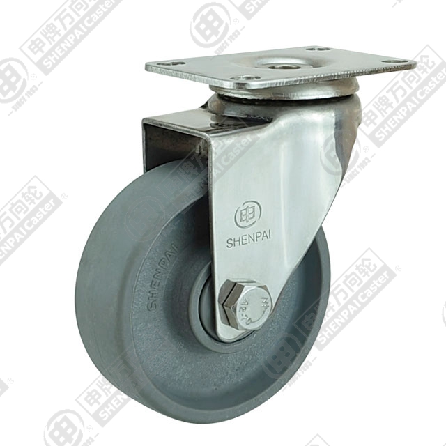 4" Top Plate Swivel Caster, Stainless Steel Frame, High Temperature Nylon Wheel