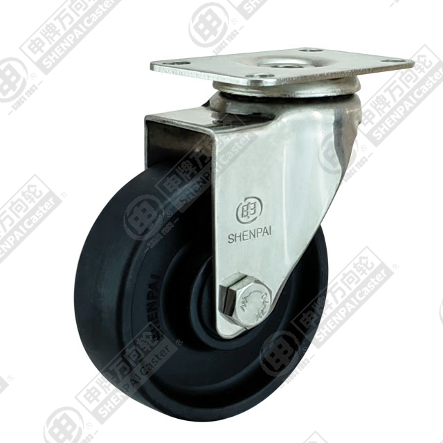 3" Top Plate Swivel Caster, Stainless Steel Frame, High Temperature Nylon Wheel