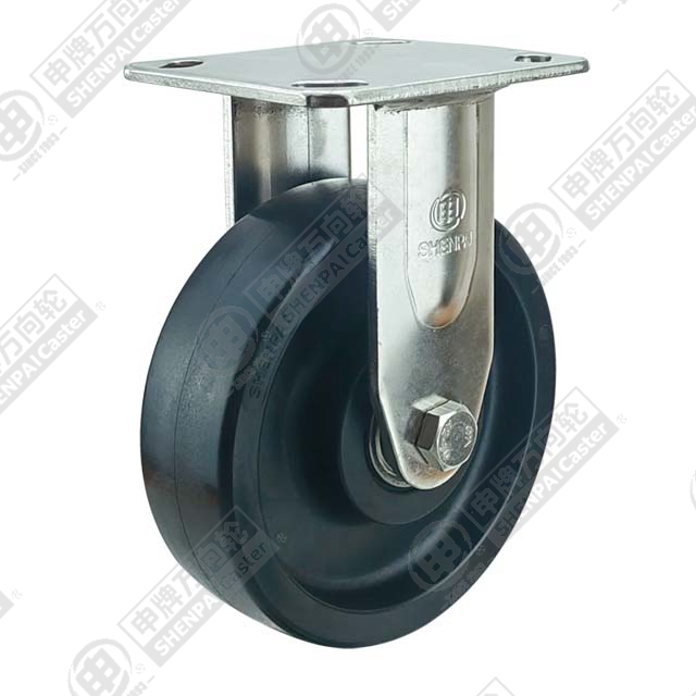 5" Top Plate Fixed Caster, Stainless Steel Frame, High Temperature Nylon Wheel