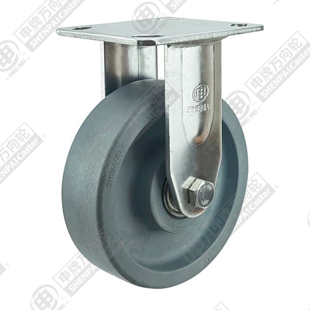 4" Top Plate Fixed Caster, Stainless Steel Frame, High Temperature Nylon Wheel