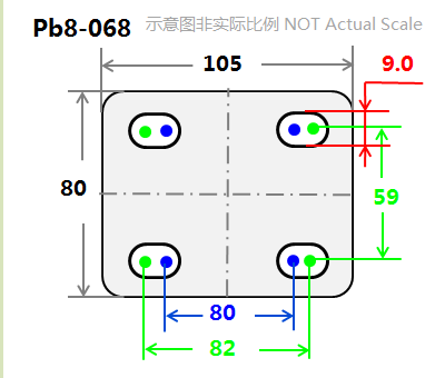 2.5" Top Plate Fixed Caster, Integral Nylon Wheel mounting dimensions