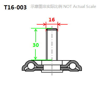 2.5" Threaded Stem Swivel Caster, Aluminum Core Nylon Wheel, Rear Parking Brake, M16*30 mounting dimensions