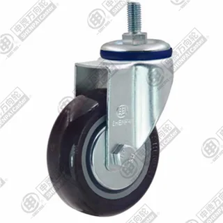 3" Threaded Stem Swivel Caster, Plastic-core Nylon Wheel, M12*25