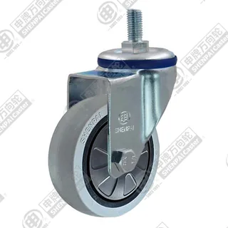 3" Threaded Stem Swivel Caster, Plastic-core TPE Wheel, M12*25