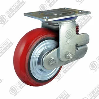 5" Top Plate Swivel Caster, Iron Core Polyurethane Wheel
