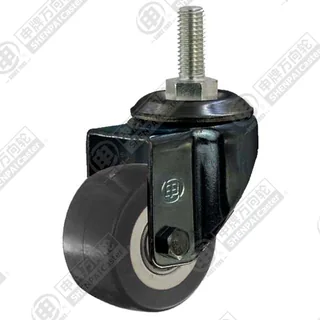 1.5" Threaded Stem Swivel Caster, Plastic-core Polyurethane Wheel, M10*25