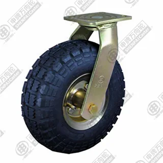 10" Top Plate Swivel Caster, Pneumatic Rubber Wheel