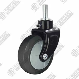 5" Bolt Hole Swivel Caster, Nylon Core Rubber Wheel