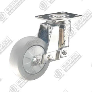 3" Top Plate Swivel Caster, Plastic-core TPE Wheel