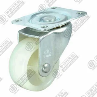 1" Top Plate Swivel Caster, Polypropylene Wheel