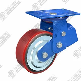 5" Top Plate Swivel Caster, Iron Core Polyurethane Wheel