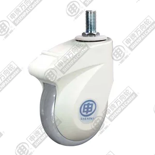 4" Threaded Stem Swivel Caster, Plastic-core Polyurethane Wheel, M16*30