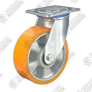 4" Top Plate Swivel Caster, Aluminum Core Polyurethane Wheel