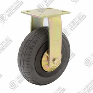 6" Top Plate Fixed Caster, Polyurethane Foam Wheel