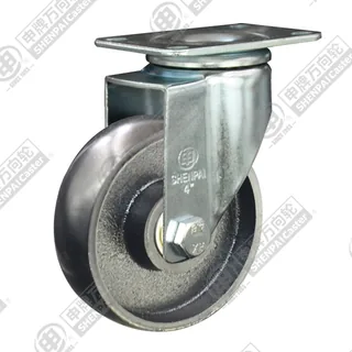 3" Top Plate Swivel Caster, Cast Iron Wheel