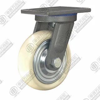 5" Top Plate Swivel Caster, Integral Nylon Wheel