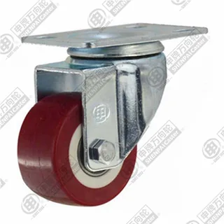 2" Top Plate Swivel Caster, Plastic-core Polyurethane Wheel