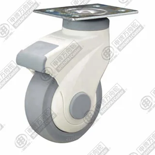 3" Top Plate Swivel Caster, Plastic-core TPE Wheel