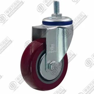 3" Threaded Stem Swivel Caster, Plastic-core Polyurethane Wheel, M12*25