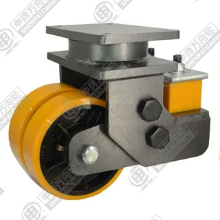 10" Top Plate Swivel Caster, Iron Core Polyurethane Wheel
