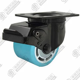2.5" Top Plate Swivel Caster, Aluminum Core Nylon Wheel, Rear Parking Brake