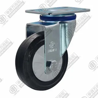 3" Top Plate Swivel Caster, Nylon Core Rubber Wheel