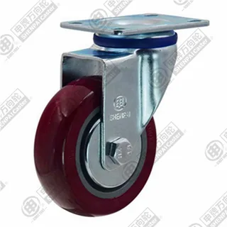 3" Top Plate Swivel Caster, Plastic-core Polyurethane Wheel