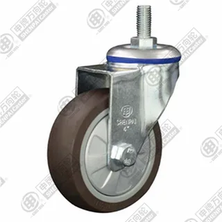 3" Threaded Stem Swivel Caster, Plastic-core TPE Wheel, M12*25