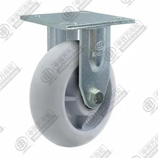 4" Top Plate Fixed Caster, Plastic-core TPE Wheel