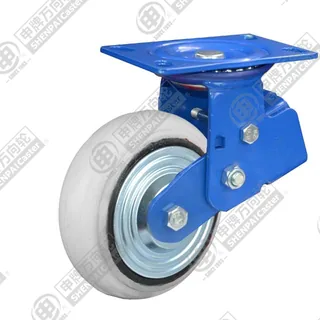 5" Top Plate Swivel Caster, Iron Core Polyurethane Wheel