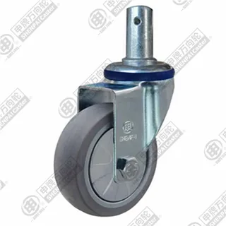 3" Round Stem Swivel Caster, Plastic-core TPE Wheel