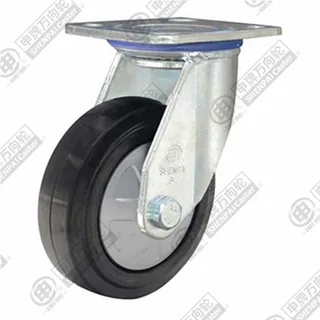 4" Top Plate Swivel Caster, Nylon Core Rubber Wheel