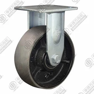 5" Top Plate Fixed Caster, Cast Iron Wheel