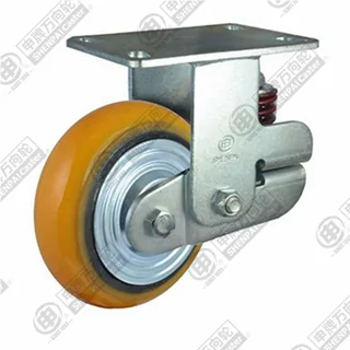 5" Top Plate Fixed Caster, Iron Core Polyurethane Wheel