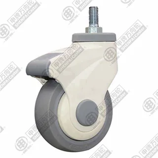 3" Threaded Stem Swivel Caster, Plastic-core TPE Wheel, M12*25