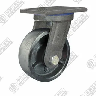 5" Top Plate Swivel Caster, Cast Iron Wheel