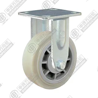 4" Top Plate Fixed Caster, Plastic-core Nylon Wheel