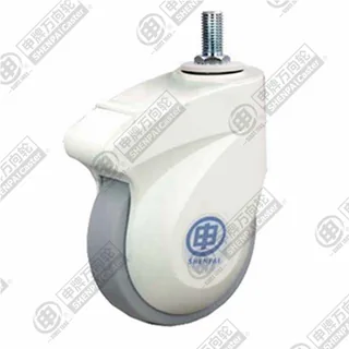 4" Threaded Stem Swivel Caster, Plastic-core TPE Wheel, M16*30