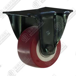 1.5" Top Plate Fixed Caster, Plastic-core Polyurethane Wheel