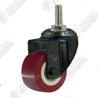 2" Threaded Stem Swivel Caster, Plastic-core Polyurethane Wheel, M10*25