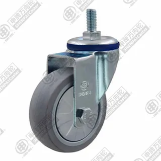 3" Threaded Stem Swivel Caster, Plastic-core TPE Wheel, M12*25