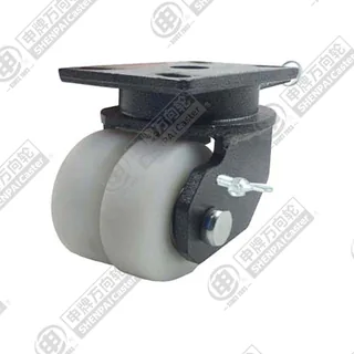 3" Top Plate Swivel Caster, MC Nylon Wheel, Direction Lock Brake