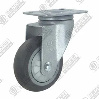 3" Top Plate Swivel Caster, Plastic-core TPE Wheel