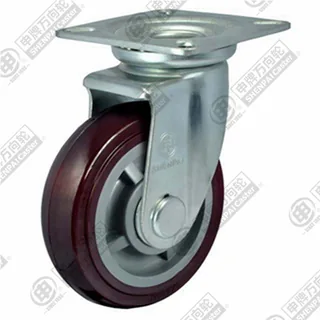 4" Top Plate Swivel Caster, Plastic-core Polyurethane Wheel
